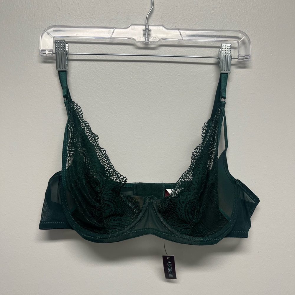 Adore Me Green Lace Bra